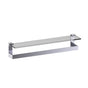 Kartners - BERLIN - 24-inch Frosted Glass Shelf with Bathroom Towel Bar-Polished Chrome - Polished Chrome