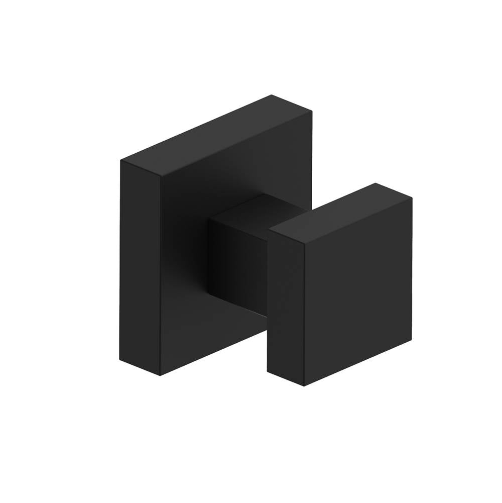 Kartners - LONDON - Square Robe Hook with Rosette-Matte Black - Matte Black