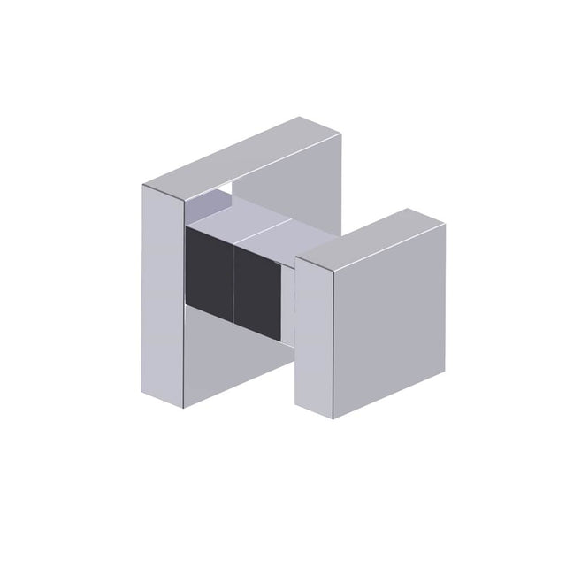 Kartners - LONDON - Square Robe Hook with Rosette-Polished Chrome - Polished Chrome
