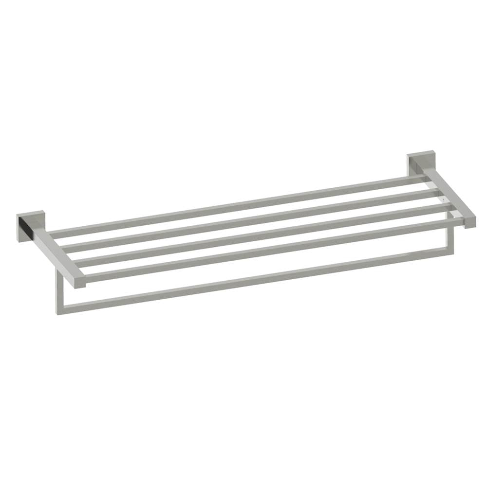 Kartners - LONDON - Towel  Shelf with 24-inch Bathroom Towel Bar-Brushed Nickel - Brushed Nickel