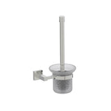 Kartners - LONDON - Wall Mounted Toilet Brush Set with Frosted Glass-Polished Nickel - Polished Nickel