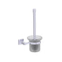 Kartners - LONDON - Wall Mounted Toilet Brush Set with Frosted Glass-Polished Chrome - Polished Chrome