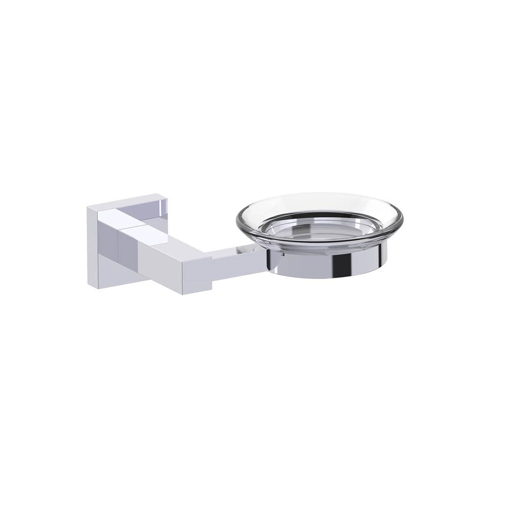 Kartners - LONDON - Wall Mounted Soap Dish with Chrome Glass-Polished Chrome - Polished Chrome