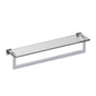 Kartners - LONDON - Glass Shelf with 24-inch Bathroom Towel Bar-Polished Chrome - Polished Chrome