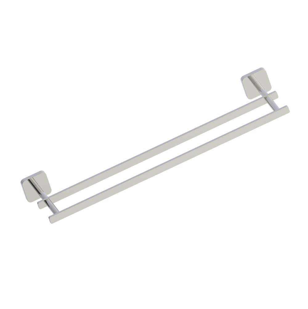 Kartners - MILAN - 18-inch Double Bathroom Towel Bar-Polished Nickel - Polished Nickel
