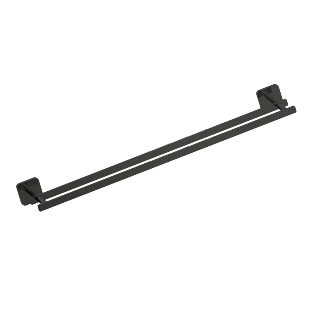 Kartners - MILAN - 24-inch Double Bathroom Towel Bar-Matte Black - Matte Black