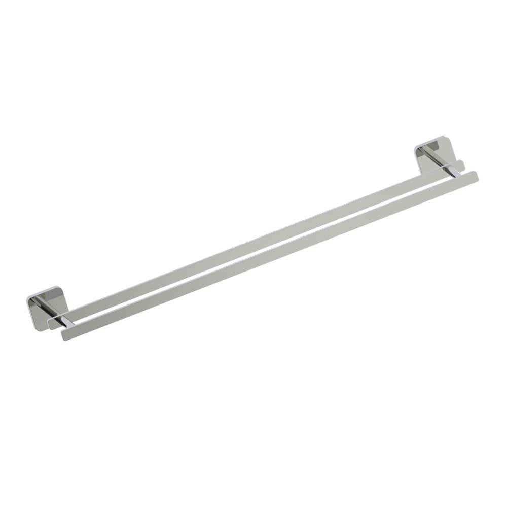 Kartners - MILAN - 24-inch Double Bathroom Towel Bar-Polished Nickel - Polished Nickel