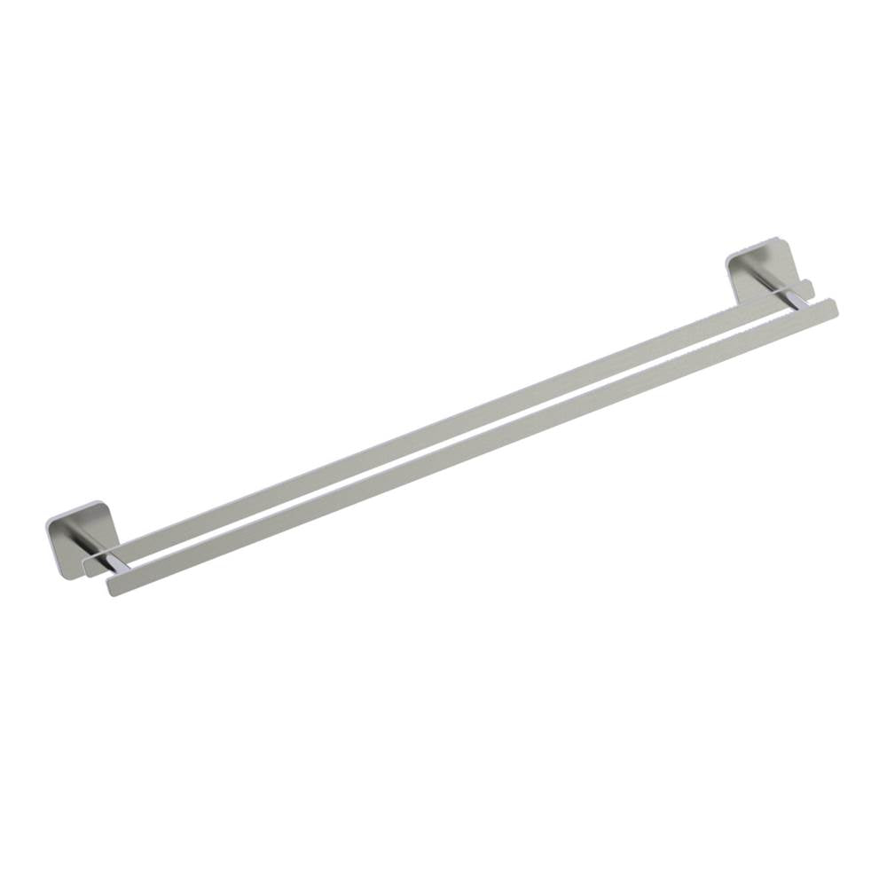 Kartners - MILAN - 24-inch Double Bathroom Towel Bar-Brushed Nickel - Brushed Nickel