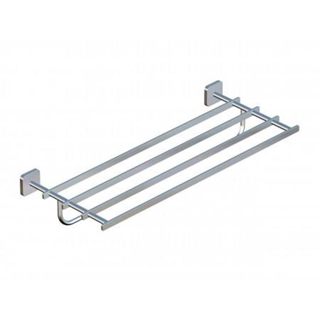Kartners - MILAN - Towel Shelf with 24-inch Bathroom Towel Bar-Polished Chrome - Polished Chrome