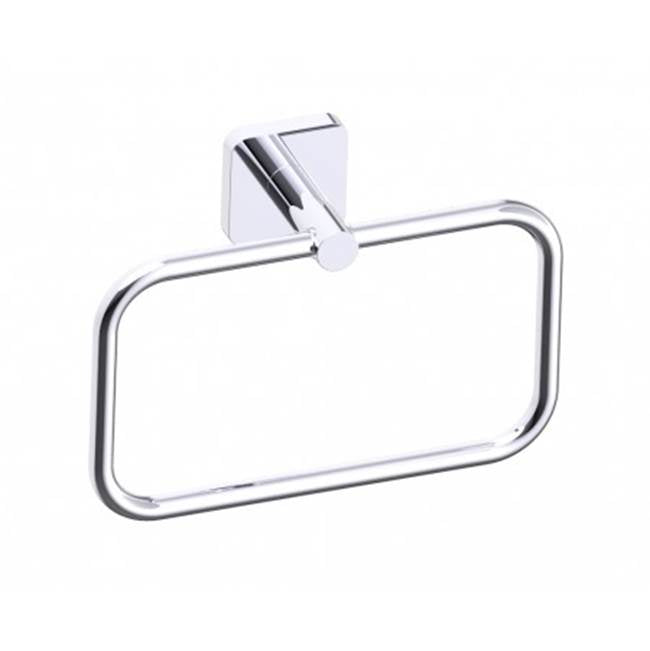 Kartners - MILAN - Rectangular Towel Ring-Polished Chrome - Polished Chrome