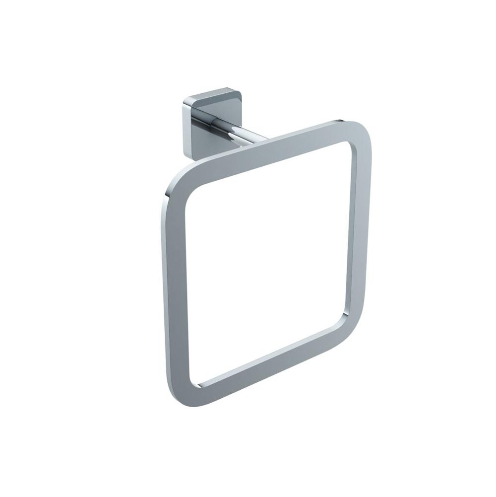 Kartners - MILAN - Square Towel Ring-Polished Chrome - Polished Chrome
