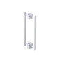 Kartners - MILAN - 12-inch Double Shower Door Handle-Polished Chrome - Polished Chrome