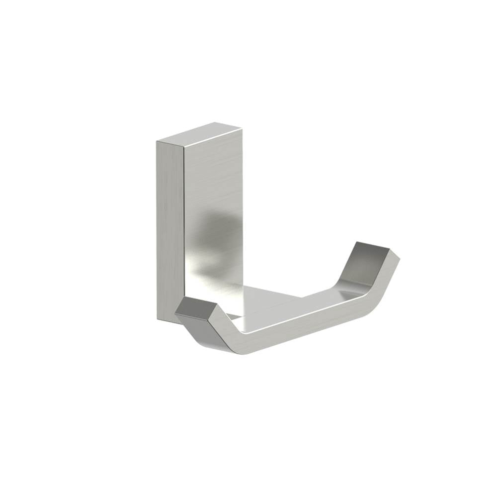 Kartners - COLOGNE - Double Prong Robe Hook-Brushed Nickel - Brushed Nickel