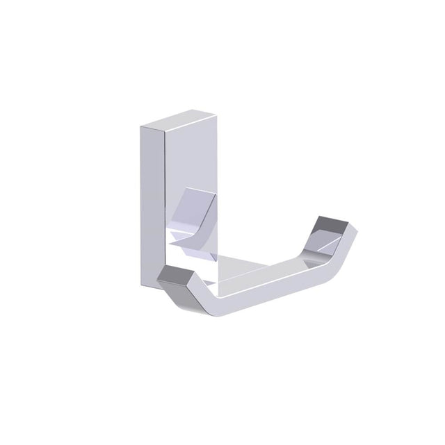 Kartners - COLOGNE - Double Prong Robe Hook-Polished Chrome - Polished Chrome