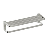 Kartners - COLOGNE - Towel Shelf with Bathroom Towel Bar-Brushed Nickel - Brushed Nickel