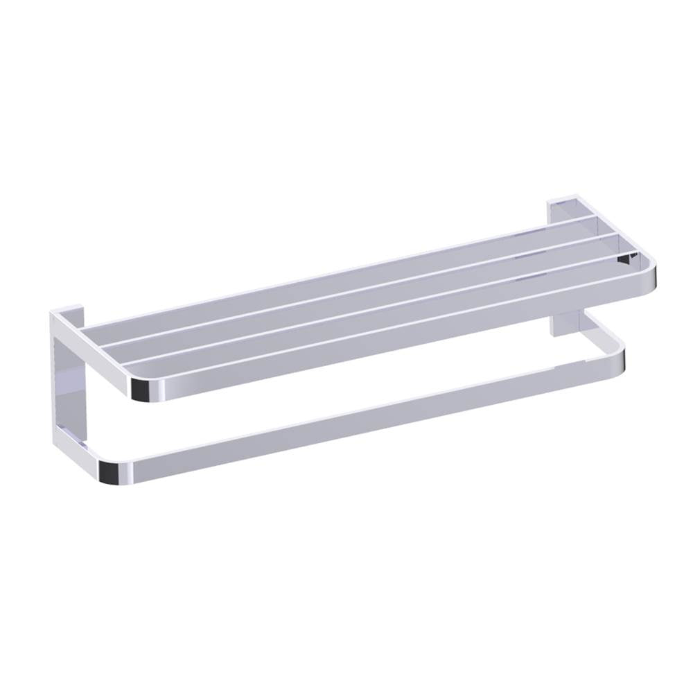 Kartners - COLOGNE - Towel Shelf with Bathroom Towel Bar-Polished Chrome - Polished Chrome