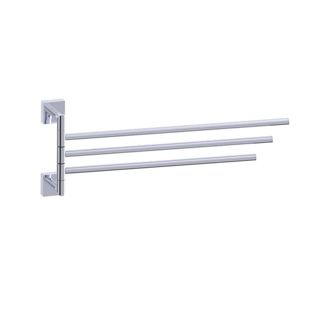 Kartners - MADRID - 16-inch Triple Towel Holder - Swivel-Polished Chrome - Polished Chrome