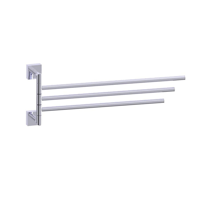 Kartners - MADRID - 16-inch Triple Towel Holder - Swivel-Polished Chrome - Polished Chrome