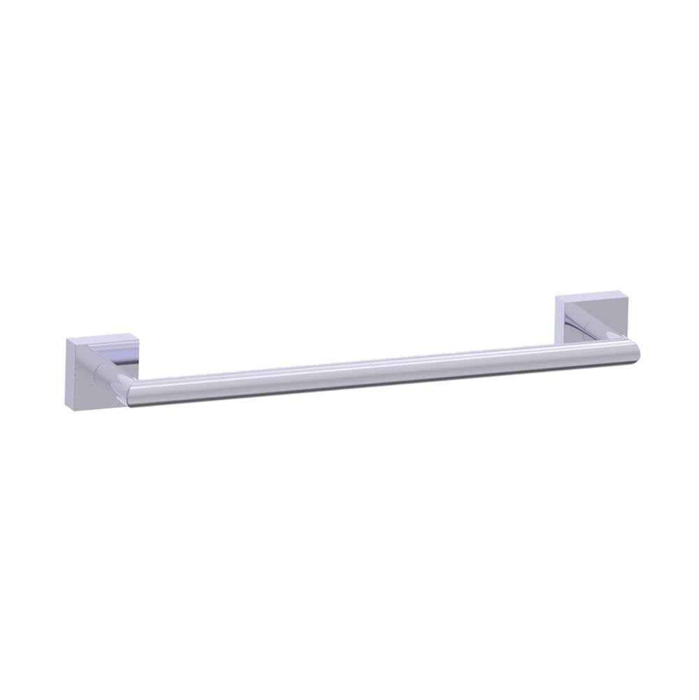 Kartners - MADRID - 12-inch Bathroom Towel Bar-Polished Chrome - Polished Chrome