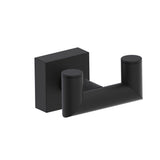 Kartners - MADRID - Double Prong Robe Hook-Matte Black - Matte Black