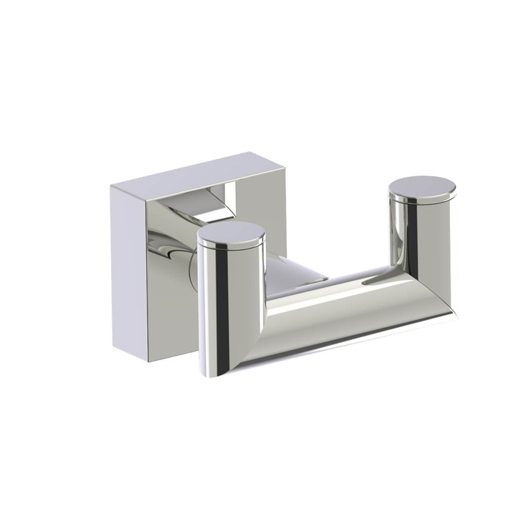 Kartners - MADRID - Double Prong Robe Hook-Polished Nickel - Polished Nickel