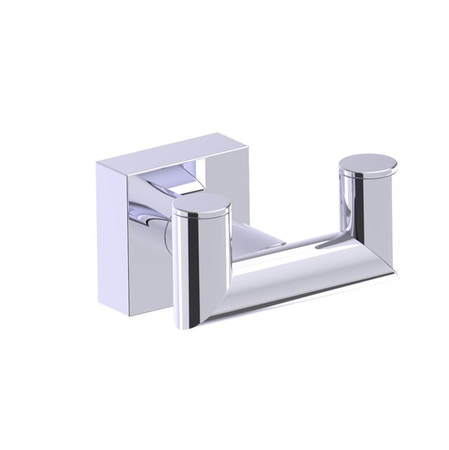 Kartners - MADRID - Double Prong Robe Hook-Polished Chrome - Polished Chrome