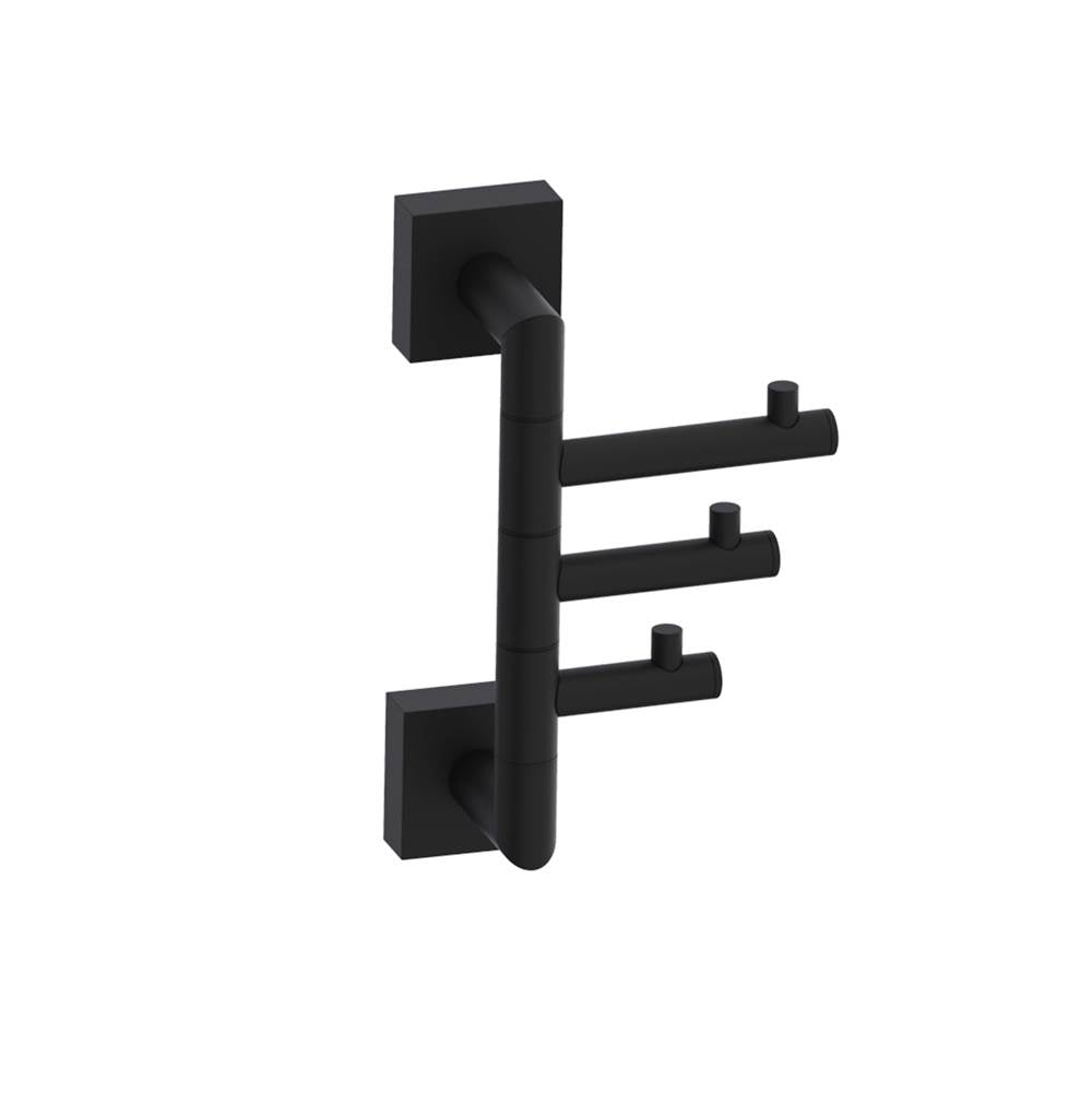 Kartners - MADRID - Triple Prong Robe Hook-Matte Black - Matte Black