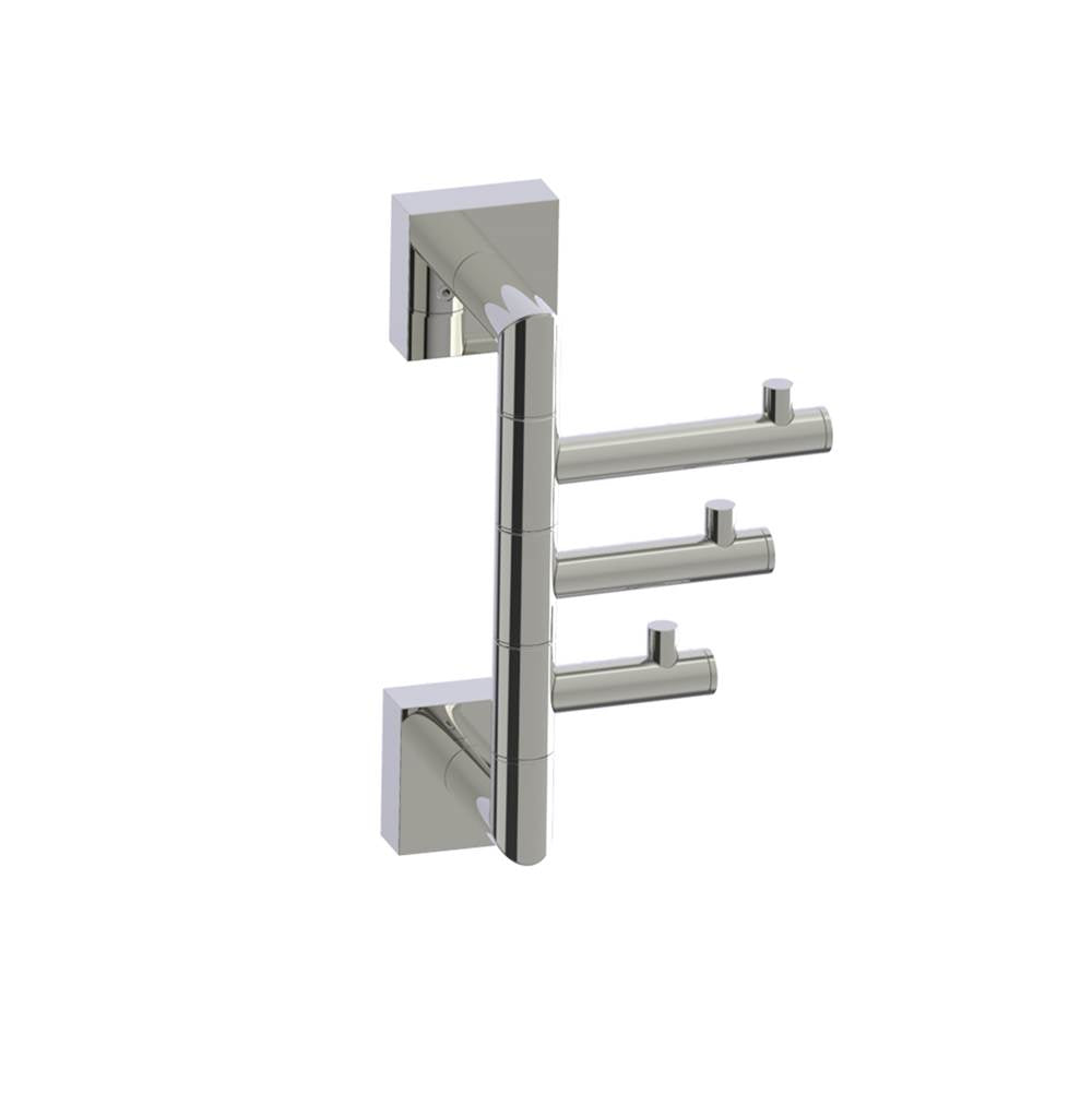 Kartners - MADRID - Triple Prong Robe Hook-Polished Nickel - Polished Nickel