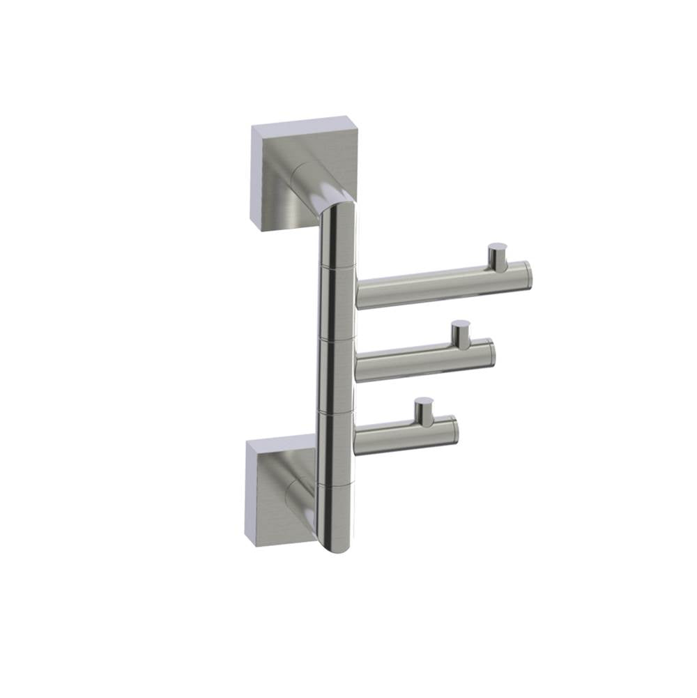 Kartners - MADRID - Triple Prong Robe Hook-Brushed Nickel - Brushed Nickel