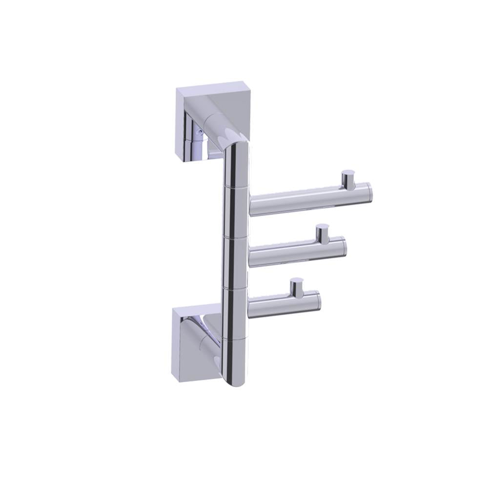 Kartners - MADRID - Triple Prong Robe Hook-Polished Chrome - Polished Chrome