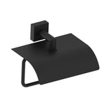 Kartners - MADRID - Classic Toilet Paper Holder with Cover-Matte Black - Matte Black