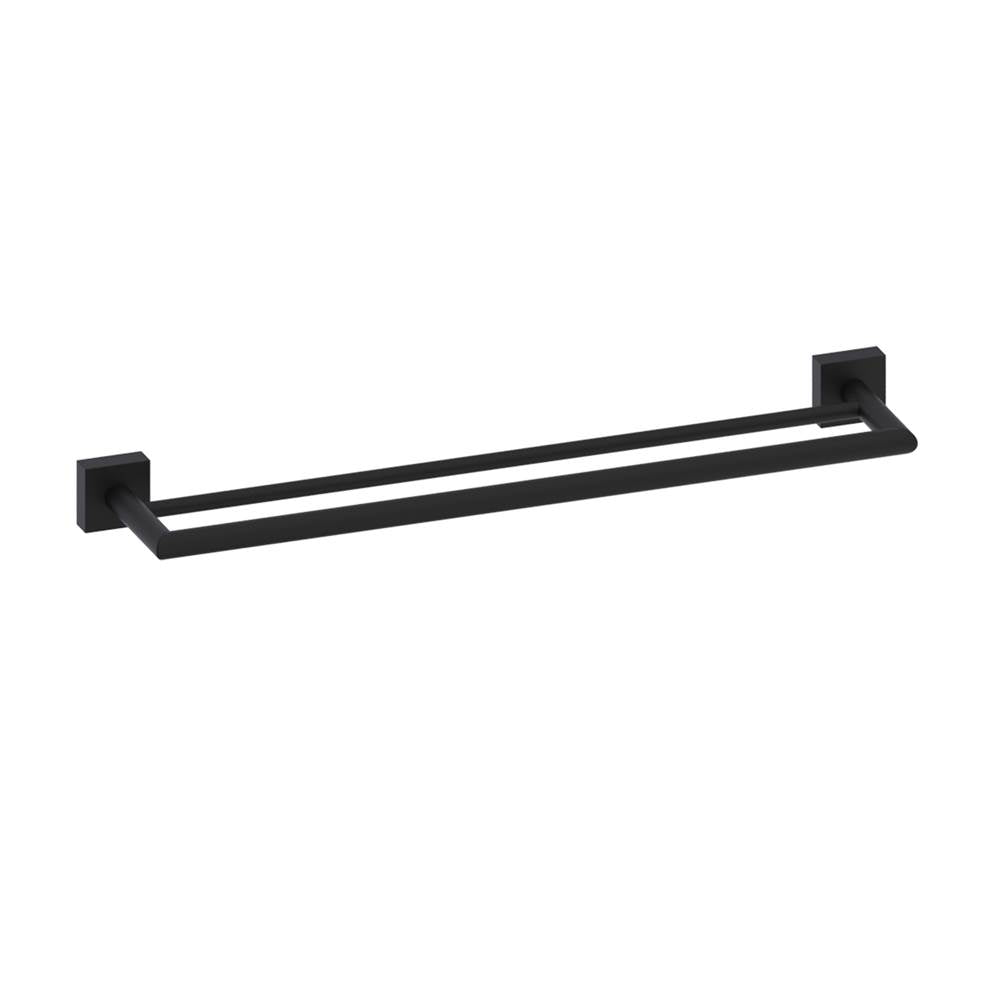 Kartners - MADRID - 18-inch Double Bathroom Towel Bar-Matte Black - Matte Black