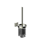 Kartners - MADRID - Wall Mounted Toilet Brush Set with Frosted Glass-Polished Nickel - Polished Nickel