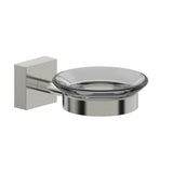 Kartners - MADRID - Wall Mounted Soap Dish with Frosted Glass-Brushed Nickel - Brushed Nickel