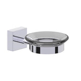 Kartners - MADRID - Wall Mounted Soap Dish with Frosted Glass-Polished Chrome - Polished Chrome