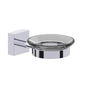 Kartners - MADRID - Wall Mounted Soap Dish with Frosted Glass-Polished Chrome - Polished Chrome