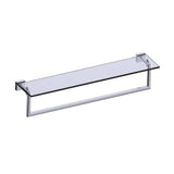 Kartners - MADRID -  24-inch Glass Shelf  with Towel Rail-Polished Chrome - Polished Chrome
