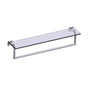 Kartners - MADRID -  24-inch Glass Shelf  with Towel Rail-Polished Chrome - Polished Chrome