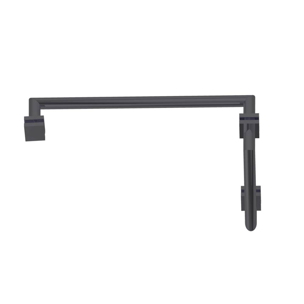 Kartners - MADRID - 8-inch x 18-inch Offset Shower Door Handles -Matte Black - Matte Black