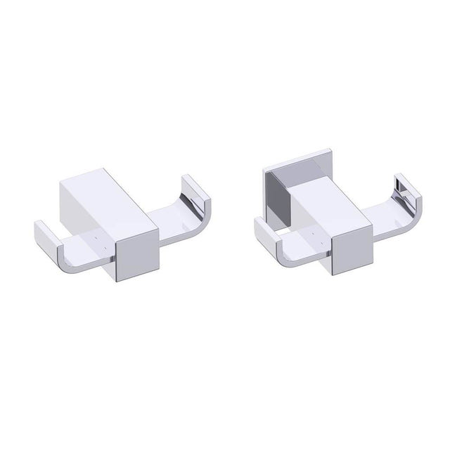 Kartners - LISBON - Double Prong Robe Hook -Polished Chrome - Polished Chrome