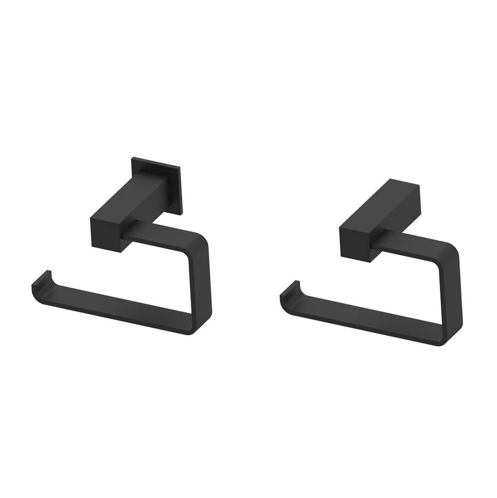 Kartners - LISBON - Drop Toilet Paper Holder (Left)-Matte Black - Matte Black