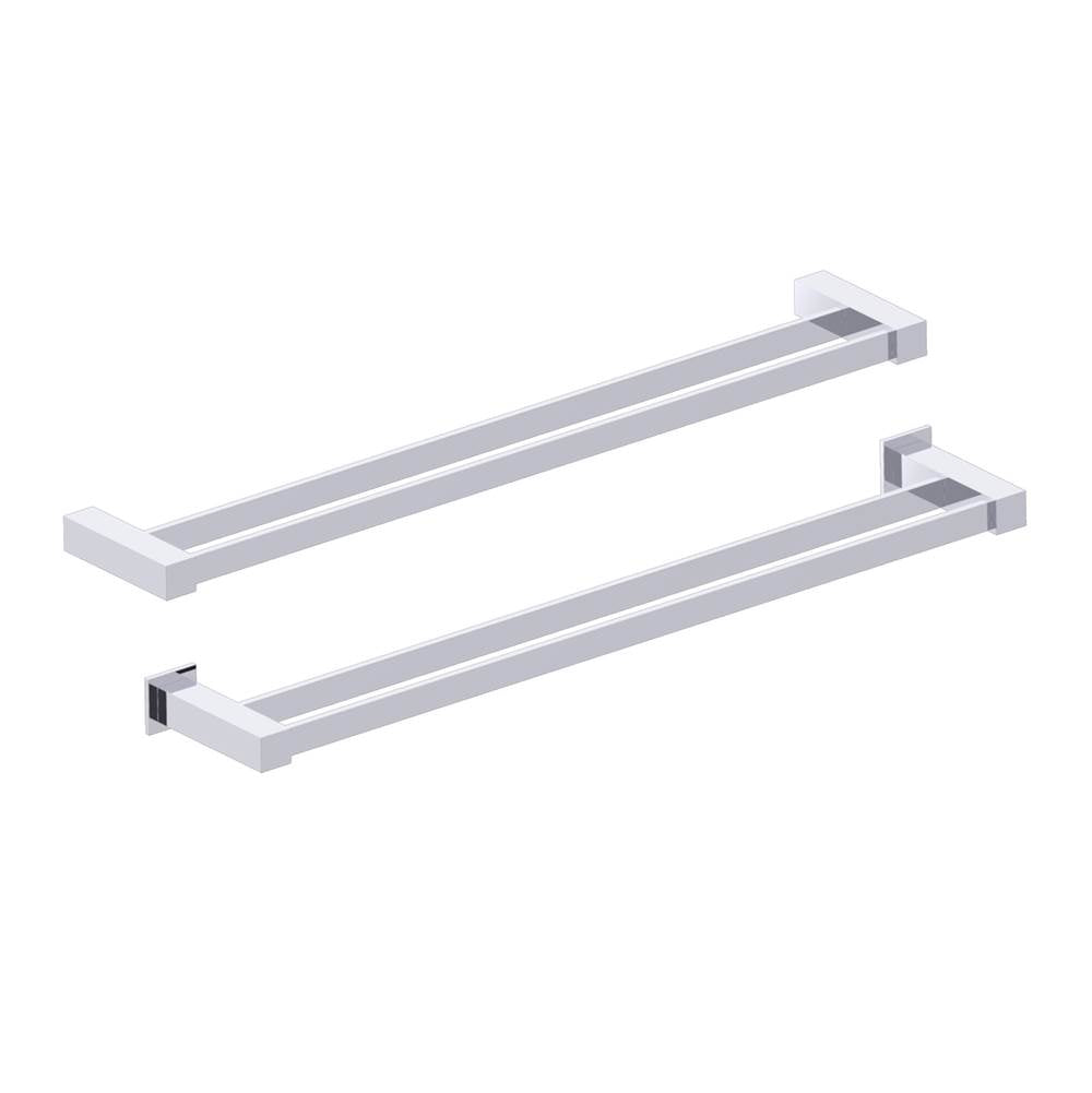 Kartners - LISBON - 24-inch Double Bathroom Towel Bar-Polished Chrome - Polished Chrome