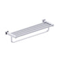 Kartners - LISBON - Towel Shelf with Bathroom Towel Bar-Polished Chrome - Polished Chrome