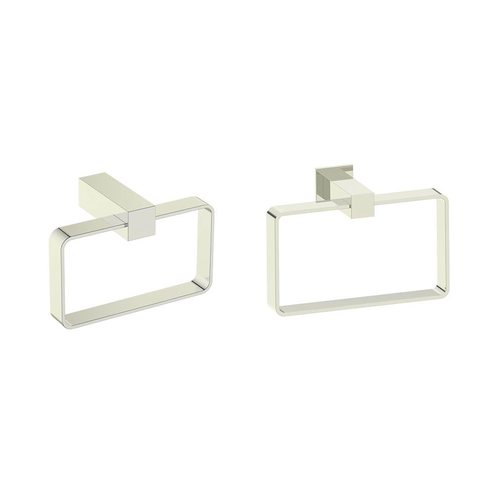 Kartners - LISBON - Rectangular Towel Ring-Polished Nickel - Polished Nickel