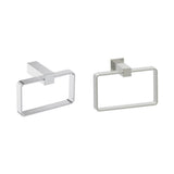 Kartners - LISBON - Rectangular Towel Ring-Brushed Nickel - Brushed Nickel