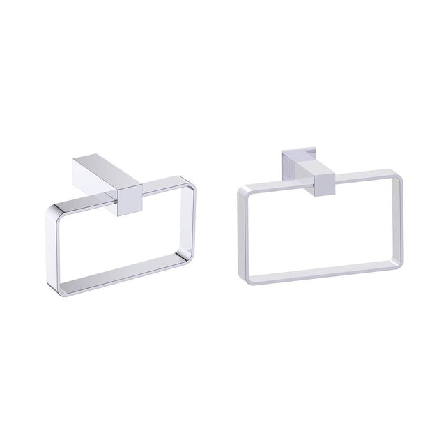 Kartners - LISBON - Rectangular Towel Ring-Polished Chrome - Polished Chrome