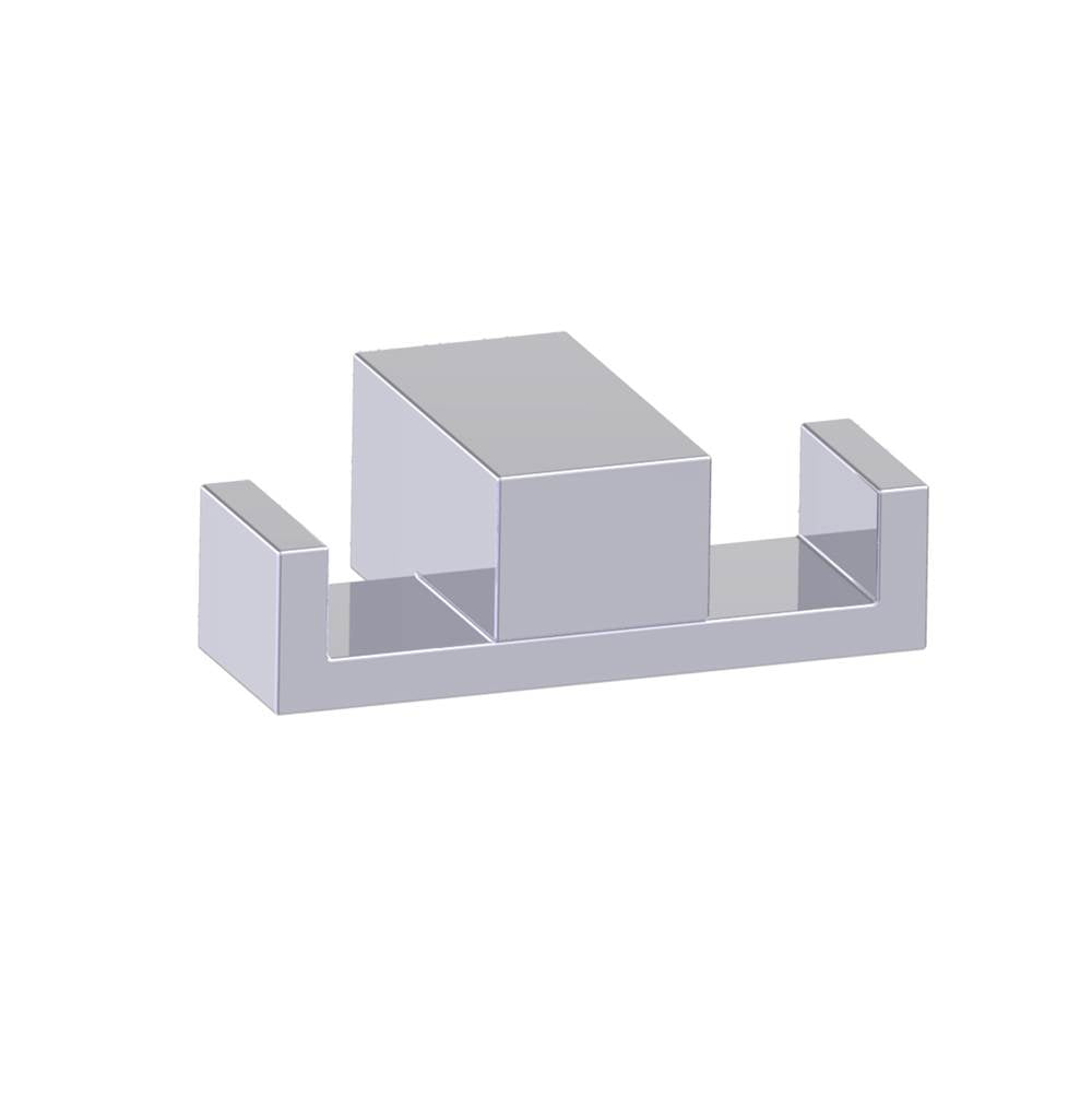 Kartners - MUNICH - Double Prong Robe Hook-Polished Chrome - Polished Chrome