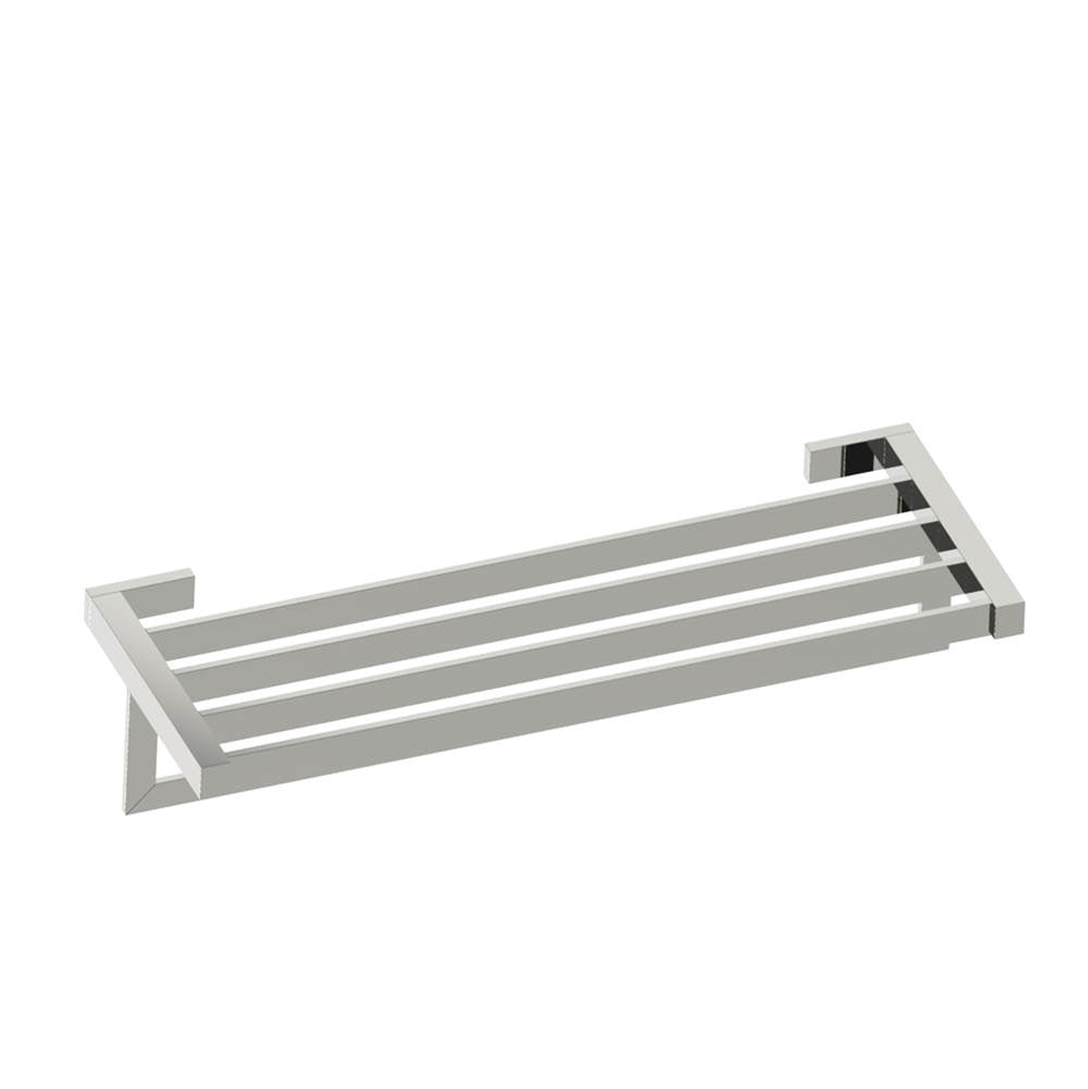 Kartners - MUNICH - Towel Shelf with 24-inch Bathroom Towel Bar-Polished Nickel - Polished Nickel