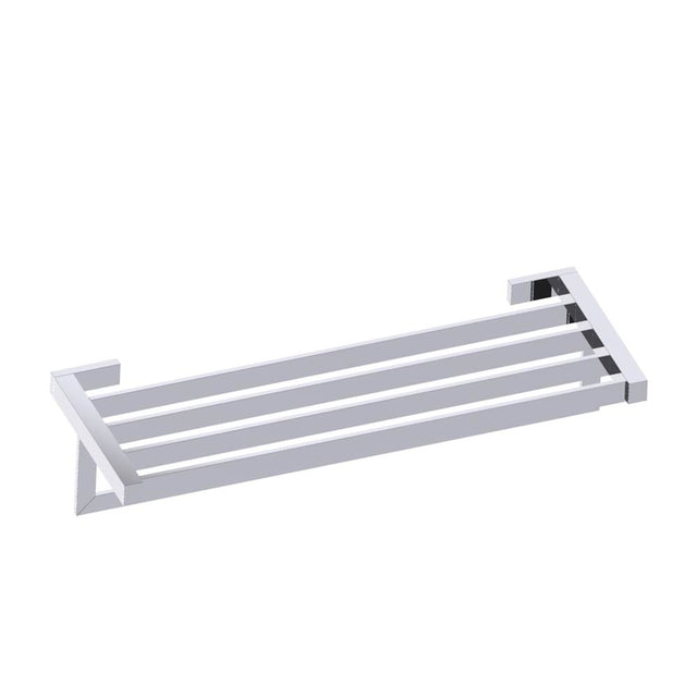 Kartners - MUNICH - Towel Shelf with 24-inch Bathroom Towel Bar-Polished Chrome - Polished Chrome
