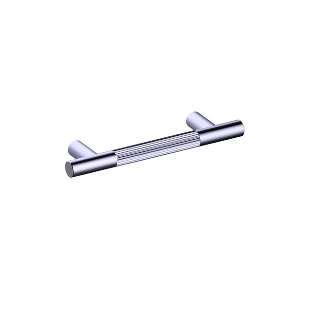 Kartners - Straight Knurled -  4-inch Cabinet Pull-Polished Chrome - Polished Chrome